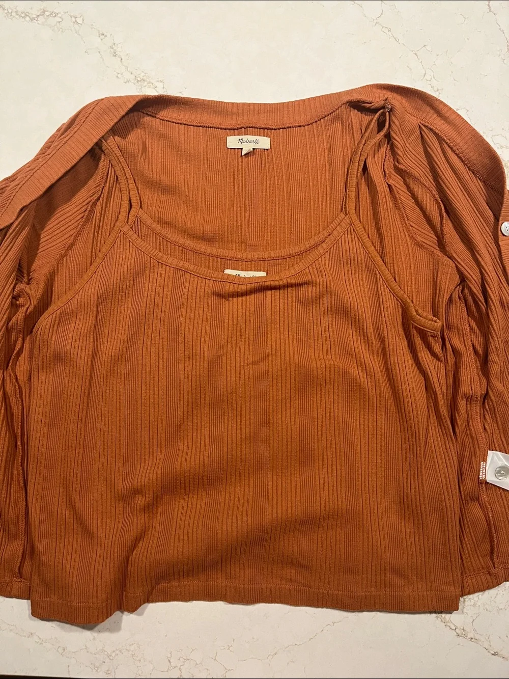 Madewell XL Ribbed Tank & Cardigan Set